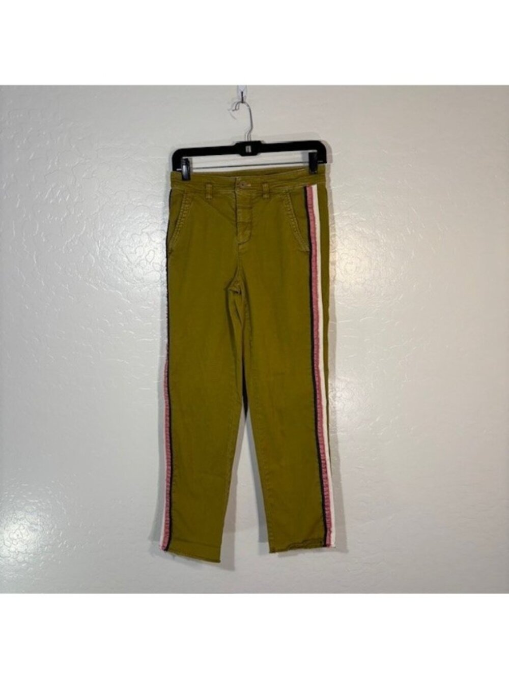 Pilcro Pants Womens 25 The Easton Chino Green Side Stripe Anthropologie